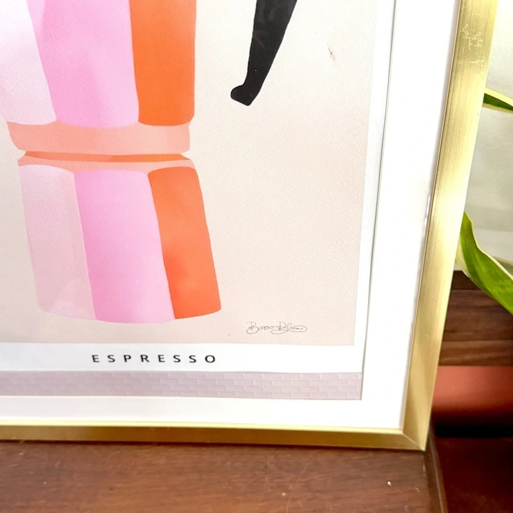 Buongiorno Espresso Framed Art Modern Wall Decor Baroo Bloom Coffee Art Framed
